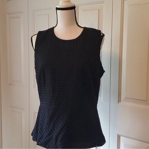 Liz Claiborne sleeveless peplum style top, size 12, black